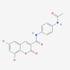 N-[4-(acetylamino)phenyl]-6,8-dibromo-2-oxo-2H-chromene-3-carboxamide