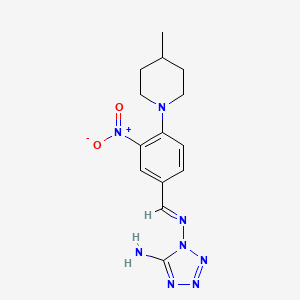 molecular formula C14H18N8O2 B3875622 N~1~-[4-(4-methyl-1-piperidinyl)-3-nitrobenzylidene]-1H-tetrazole-1,5-diamine 