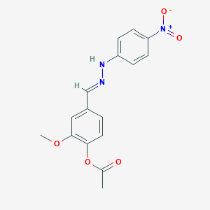 molecular formula C16H15N3O5 B387563 2-Methoxy-4-[2-(4-nitrophenyl)carbonohydrazonoyl]phenyl acetate 