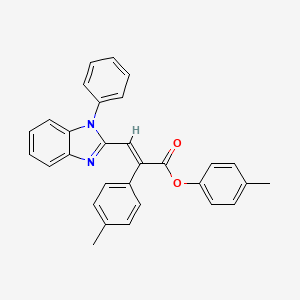 molecular formula C30H24N2O2 B3875631 4-methylphenyl 2-(4-methylphenyl)-3-(1-phenyl-1H-benzimidazol-2-yl)acrylate 