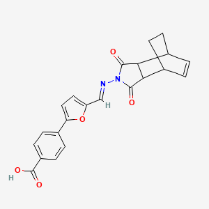 4-(5-{[(3,5-dioxo-4-azatricyclo[5.2.2.0~2,6~]undec-8-en-4-yl)imino]methyl}-2-furyl)benzoic acid