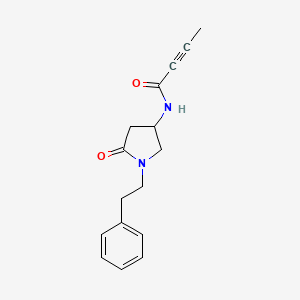 molecular formula C16H18N2O2 B3875642 N-[5-oxo-1-(2-phenylethyl)-3-pyrrolidinyl]-2-butynamide 