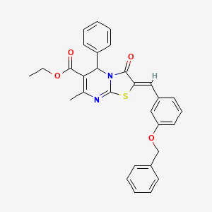 ethyl 2-[3-(benzyloxy)benzylidene]-7-methyl-3-oxo-5-phenyl-2,3-dihydro-5H-[1,3]thiazolo[3,2-a]pyrimidine-6-carboxylate