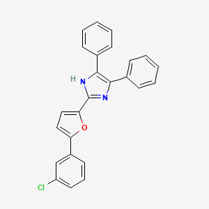 molecular formula C25H17ClN2O B3875656 2-[5-(3-chlorophenyl)-2-furyl]-4,5-diphenyl-1H-imidazole 