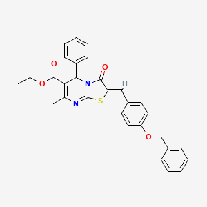 ethyl 2-[4-(benzyloxy)benzylidene]-7-methyl-3-oxo-5-phenyl-2,3-dihydro-5H-[1,3]thiazolo[3,2-a]pyrimidine-6-carboxylate