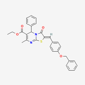 molecular formula C30H26N2O4S B3875661 ethyl 2-[4-(benzyloxy)benzylidene]-7-methyl-3-oxo-5-phenyl-2,3-dihydro-5H-[1,3]thiazolo[3,2-a]pyrimidine-6-carboxylate 