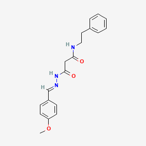 3-[2-(4-methoxybenzylidene)hydrazino]-3-oxo-N-(2-phenylethyl)propanamide