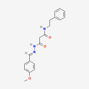 molecular formula C19H21N3O3 B3875669 3-[2-(4-methoxybenzylidene)hydrazino]-3-oxo-N-(2-phenylethyl)propanamide 