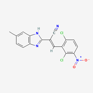 molecular formula C17H10Cl2N4O2 B3875684 3-(2,6-dichloro-3-nitrophenyl)-2-(5-methyl-1H-benzimidazol-2-yl)acrylonitrile 