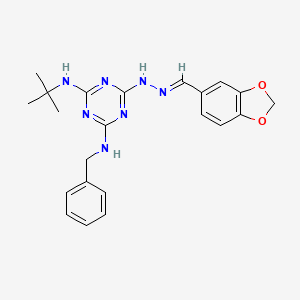 1,3-benzodioxole-5-carbaldehyde [4-(benzylamino)-6-(tert-butylamino)-1,3,5-triazin-2-yl]hydrazone