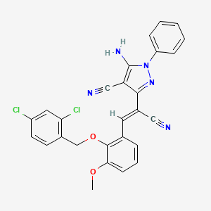 5-amino-3-(1-cyano-2-{2-[(2,4-dichlorobenzyl)oxy]-3-methoxyphenyl}vinyl)-1-phenyl-1H-pyrazole-4-carbonitrile