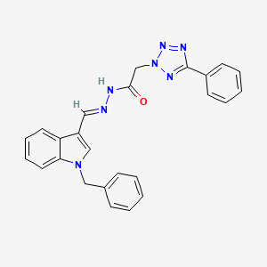 molecular formula C25H21N7O B3875696 N'-[(1-benzyl-1H-indol-3-yl)methylene]-2-(5-phenyl-2H-tetrazol-2-yl)acetohydrazide 