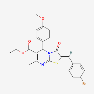 ethyl 2-(4-bromobenzylidene)-5-(4-methoxyphenyl)-7-methyl-3-oxo-2,3-dihydro-5H-[1,3]thiazolo[3,2-a]pyrimidine-6-carboxylate