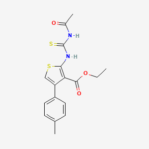 ethyl 2-{[(acetylamino)carbonothioyl]amino}-4-(4-methylphenyl)-3-thiophenecarboxylate