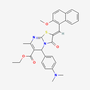 ethyl 5-[4-(dimethylamino)phenyl]-2-[(2-methoxy-1-naphthyl)methylene]-7-methyl-3-oxo-2,3-dihydro-5H-[1,3]thiazolo[3,2-a]pyrimidine-6-carboxylate