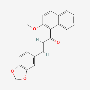 molecular formula C21H16O4 B3875724 3-(1,3-benzodioxol-5-yl)-1-(2-methoxy-1-naphthyl)-2-propen-1-one 