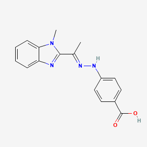 molecular formula C17H16N4O2 B3875732 4-{2-[1-(1-methyl-1H-benzimidazol-2-yl)ethylidene]hydrazino}benzoic acid 