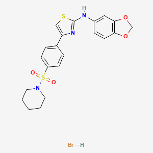 molecular formula C21H22BrN3O4S2 B3875742 N-1,3-benzodioxol-5-yl-4-[4-(1-piperidinylsulfonyl)phenyl]-1,3-thiazol-2-amine hydrobromide 