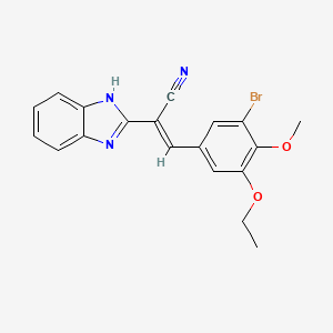 molecular formula C19H16BrN3O2 B3875758 2-(1H-benzimidazol-2-yl)-3-(3-bromo-5-ethoxy-4-methoxyphenyl)acrylonitrile 