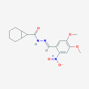 molecular formula C17H21N3O5 B387576 N'-{2-nitro-4,5-dimethoxybenzylidene}bicyclo[4.1.0]heptane-7-carbohydrazide 