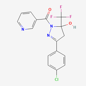 3-(4-chlorophenyl)-1-(3-pyridinylcarbonyl)-5-(trifluoromethyl)-4,5-dihydro-1H-pyrazol-5-ol