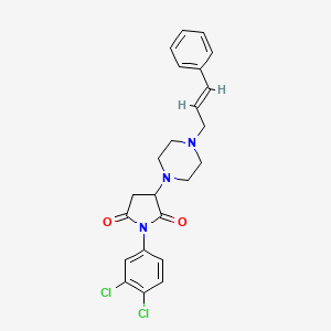 molecular formula C23H23Cl2N3O2 B3875787 1-(3,4-dichlorophenyl)-3-[4-(3-phenyl-2-propen-1-yl)-1-piperazinyl]-2,5-pyrrolidinedione 