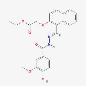 ethyl ({1-[2-(4-hydroxy-3-methoxybenzoyl)carbonohydrazonoyl]-2-naphthyl}oxy)acetate