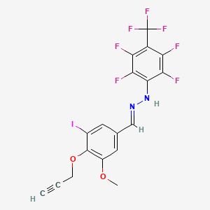 molecular formula C18H10F7IN2O2 B3875806 3-iodo-5-methoxy-4-(2-propyn-1-yloxy)benzaldehyde [2,3,5,6-tetrafluoro-4-(trifluoromethyl)phenyl]hydrazone 