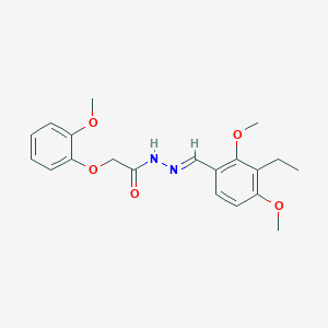 molecular formula C20H24N2O5 B3875812 N'-(3-ethyl-2,4-dimethoxybenzylidene)-2-(2-methoxyphenoxy)acetohydrazide 