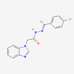 molecular formula C16H13ClN4O B3875817 2-(1H-benzimidazol-1-yl)-N'-(4-chlorobenzylidene)acetohydrazide 