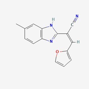 molecular formula C15H11N3O B3875818 3-(2-furyl)-2-(6-methyl-1H-benzimidazol-2-yl)acrylonitrile 