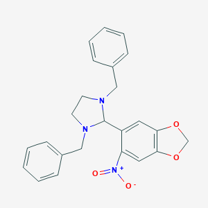 molecular formula C24H23N3O4 B387582 1,3-二苄基-2-(6-硝基-1,3-苯并二氧杂-5-基)咪唑烷 CAS No. 296770-98-4
