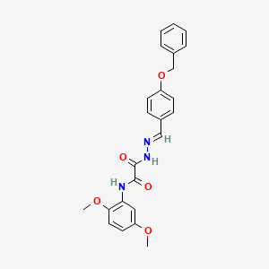 molecular formula C24H23N3O5 B3875834 2-{2-[4-(benzyloxy)benzylidene]hydrazino}-N-(2,5-dimethoxyphenyl)-2-oxoacetamide 