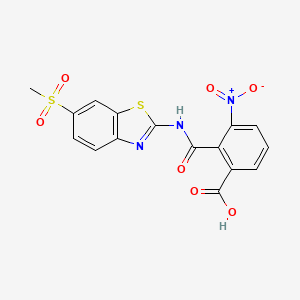 molecular formula C16H11N3O7S2 B3875839 2-({[6-(methylsulfonyl)-1,3-benzothiazol-2-yl]amino}carbonyl)-3-nitrobenzoic acid 