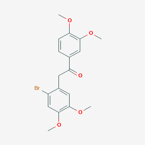 molecular formula C18H19BrO5 B3875866 2-(2-bromo-4,5-dimethoxyphenyl)-1-(3,4-dimethoxyphenyl)ethanone CAS No. 63856-81-5