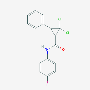 2,2-dichloro-N-(4-fluorophenyl)-3-phenylcyclopropanecarboxamide