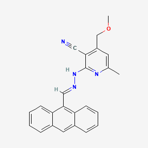 molecular formula C24H20N4O B3875882 2-[2-(9-anthrylmethylene)hydrazino]-4-(methoxymethyl)-6-methylnicotinonitrile 