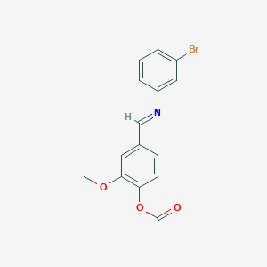 4-{[(3-Bromo-4-methylphenyl)imino]methyl}-2-methoxyphenyl acetate