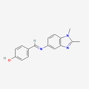 molecular formula C16H15N3O B3875901 4-{[(1,2-dimethyl-1H-benzimidazol-5-yl)imino]methyl}phenol 
