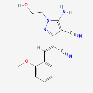 5-amino-3-[1-cyano-2-(2-methoxyphenyl)vinyl]-1-(2-hydroxyethyl)-1H-pyrazole-4-carbonitrile