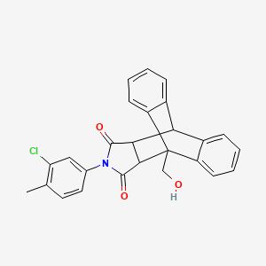 molecular formula C26H20ClNO3 B3875925 17-(3-chloro-4-methylphenyl)-1-(hydroxymethyl)-17-azapentacyclo[6.6.5.0~2,7~.0~9,14~.0~15,19~]nonadeca-2,4,6,9,11,13-hexaene-16,18-dione 