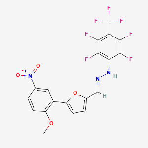 molecular formula C19H10F7N3O4 B3875930 5-(2-methoxy-5-nitrophenyl)-2-furaldehyde [2,3,5,6-tetrafluoro-4-(trifluoromethyl)phenyl]hydrazone 