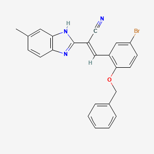 molecular formula C24H18BrN3O B3875959 3-[2-(benzyloxy)-5-bromophenyl]-2-(5-methyl-1H-benzimidazol-2-yl)acrylonitrile 