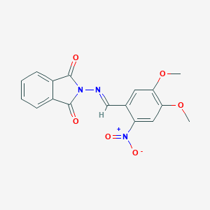 molecular formula C17H13N3O6 B387597 2-({2-nitro-4,5-dimethoxybenzylidene}amino)-1H-isoindole-1,3(2H)-dione 