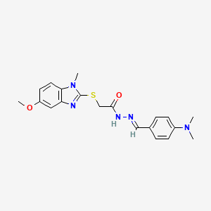 molecular formula C20H23N5O2S B3875972 N'-[4-(dimethylamino)benzylidene]-2-[(5-methoxy-1-methyl-1H-benzimidazol-2-yl)thio]acetohydrazide 