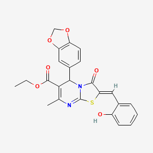 ethyl 5-(1,3-benzodioxol-5-yl)-2-(2-hydroxybenzylidene)-7-methyl-3-oxo-2,3-dihydro-5H-[1,3]thiazolo[3,2-a]pyrimidine-6-carboxylate