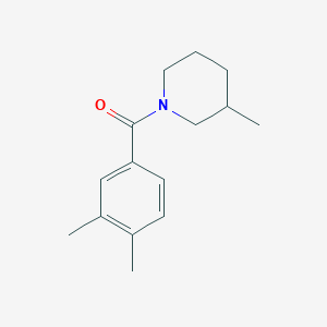 molecular formula C15H21NO B3875991 1-(3,4-dimethylbenzoyl)-3-methylpiperidine 