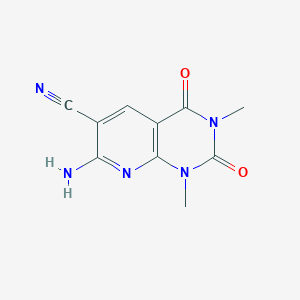molecular formula C10H9N5O2 B3876000 7-氨基-1,3-二甲基-2,4-二氧代-1,2,3,4-四氢吡啶并[2,3-d]嘧啶-6-碳腈 CAS No. 17789-33-2