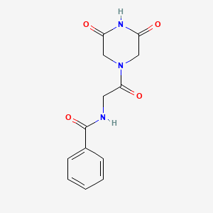 N-[2-(3,5-dioxo-1-piperazinyl)-2-oxoethyl]benzamide