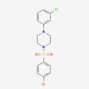 molecular formula C16H16BrClN2O2S B3876031 1-[(4-bromophenyl)sulfonyl]-4-(3-chlorophenyl)piperazine 